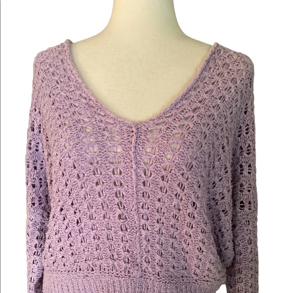 Free People Best of You Cropped Lavender Sweater - S - Picture 5 of 14